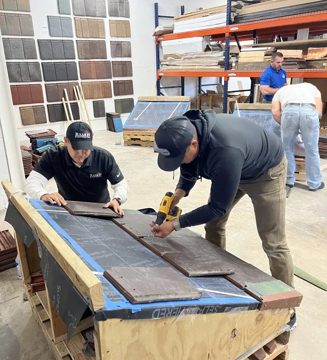 Paul ramon giving tile roofing training. 
