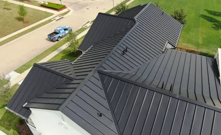 Standing seam metal roof. 