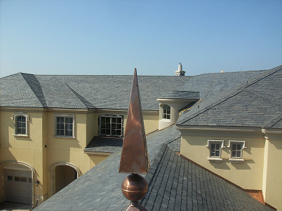 Aerial view of A Roof with copper roof accents