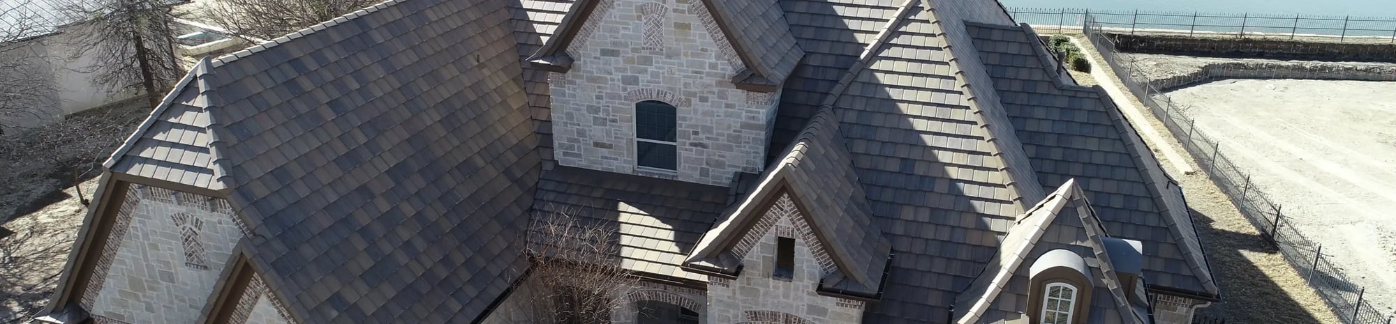 Slate tile roof. 